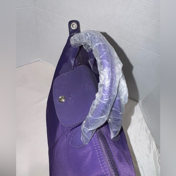 New Longchamp Le Pliage Purple Nylon Large Tote Handbag Purse Made In France - Picture 11 of 16